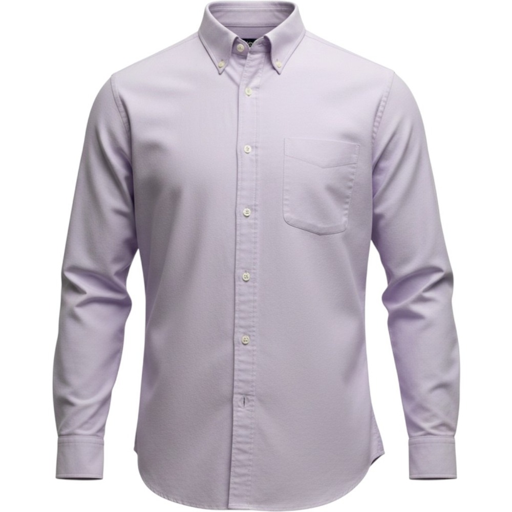 Uniqlo Button Down Shirt Mens XL Extra Fine Cotton Broadcloth Light Purple NWT